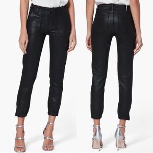 Paige Mayslie Jogger Pants Black Fog Luxe Coated 34